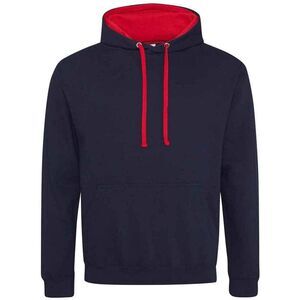 Awdis Womens/Ladies Varsity Hoodie / New French Navy/Fire Red